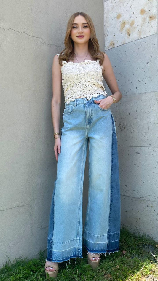 PANTALÓN MEZCLILLA BITONO