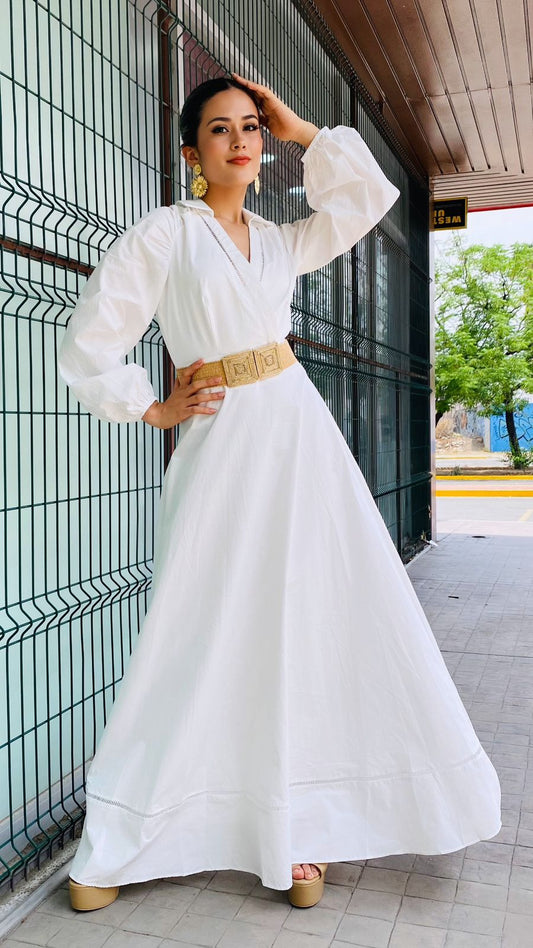 VESTIDO LISO BCO.
