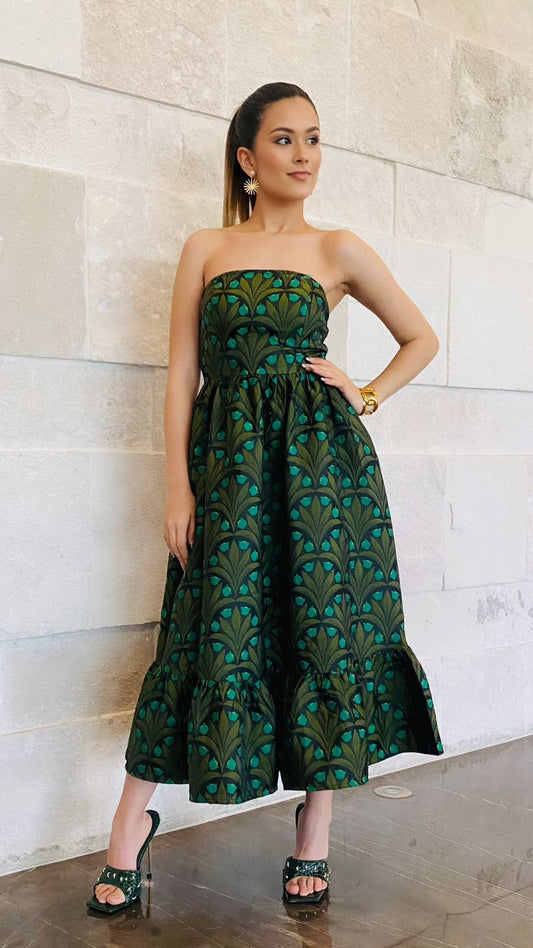 VESTIDO VERDE RELIEVE