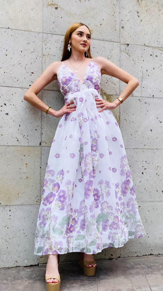 VESTIDO FLORES LILA